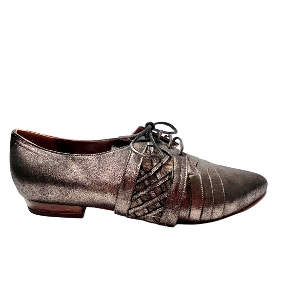 New Luiza Perea Menswear Style Lace-Up Flat with Mesh Detailing. Size EU 38. - Picture 1 of 8
